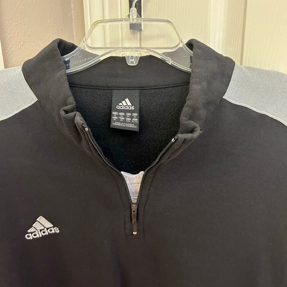 Men's Adidas Soccer Quarter-zip Jacket Black  Gray Soccer Ball Size XL NWOT - Picture 4 of 7